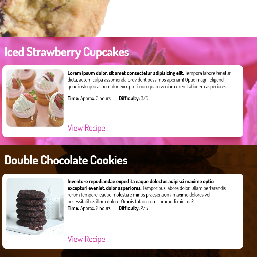 Screenshot of Recipe Blog Theme